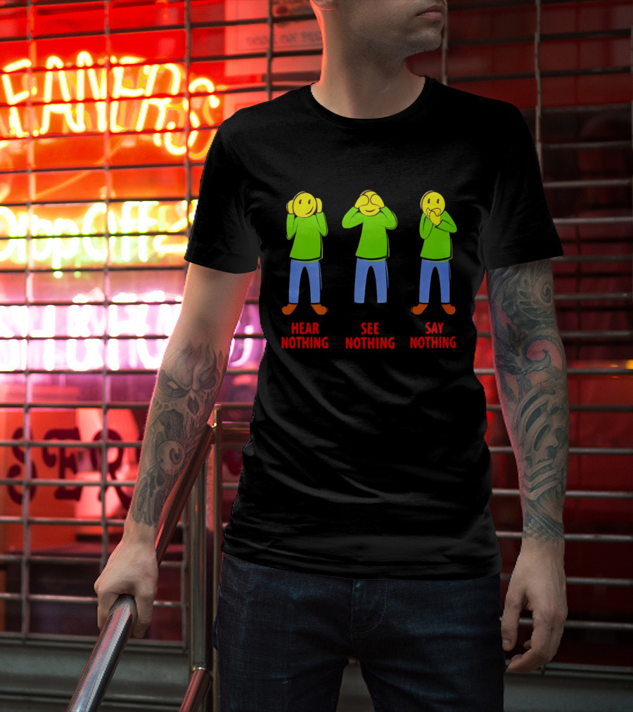 Hear Nothing See Nothing Say Nothing Emoji Characters T-Shirt