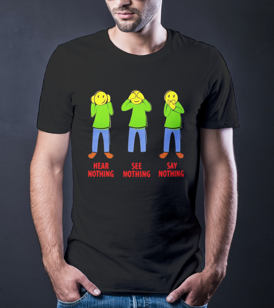 Hear Nothing See Nothing Say Nothing Emoji Characters T-Shirt