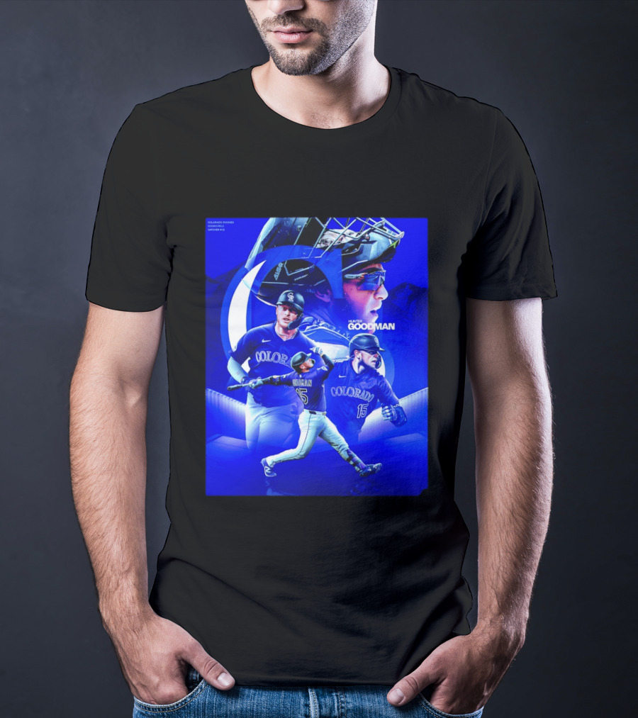 Colorado Rockies Hunter Goodman Catcher Number 15 T-Shirt