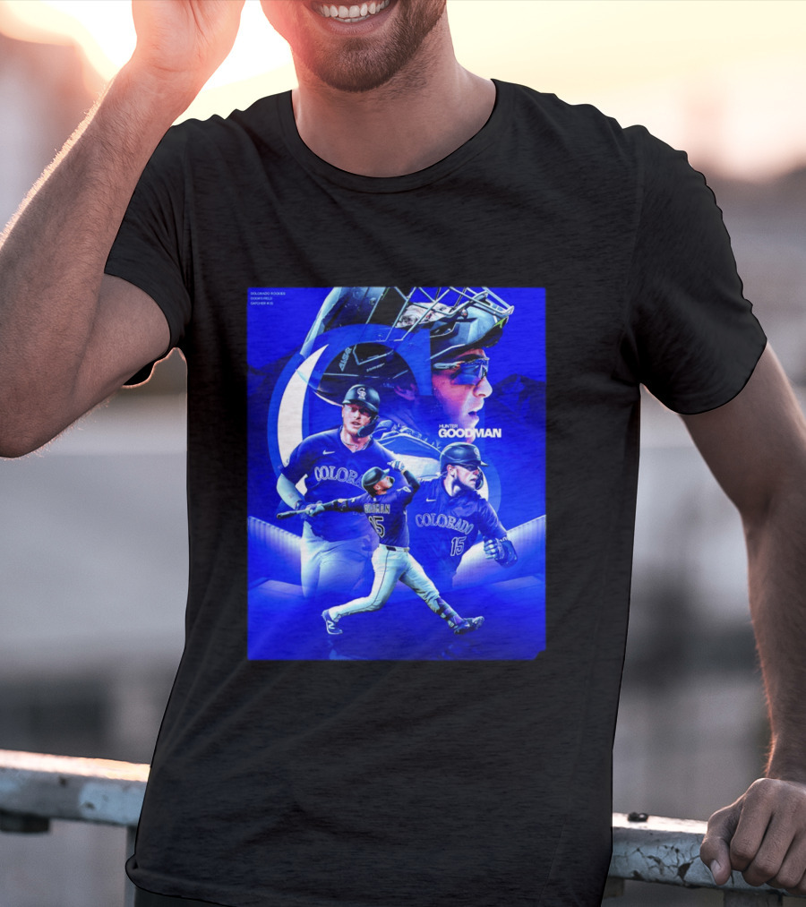 Colorado Rockies Hunter Goodman Catcher Number 15 T-Shirt