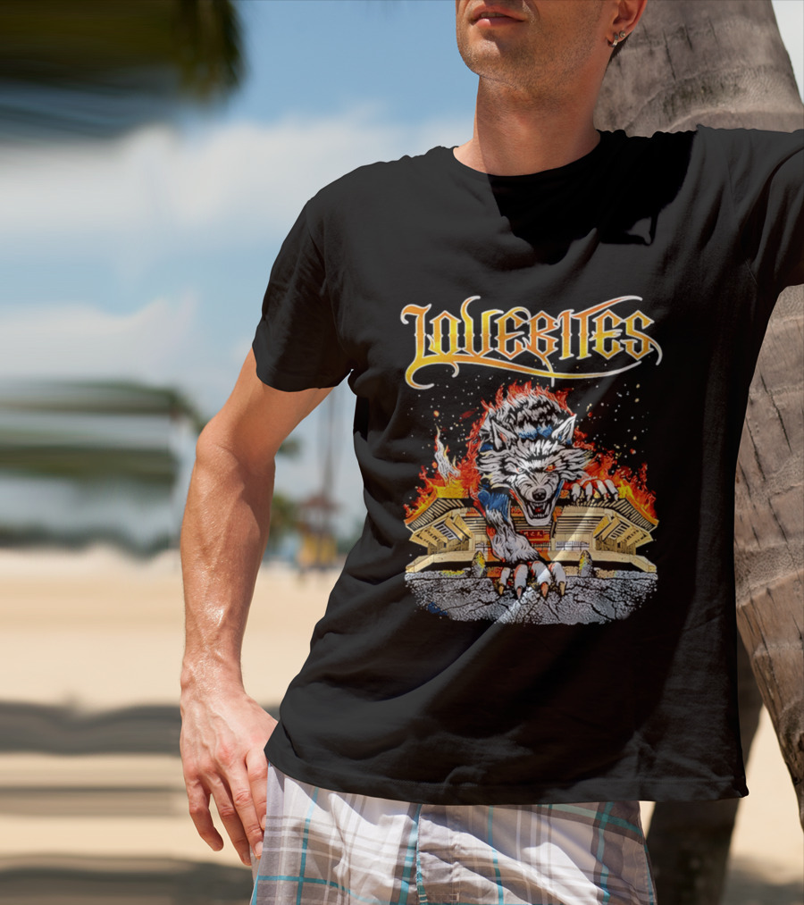 Lovebites Wolf Flames Building T-Shirt