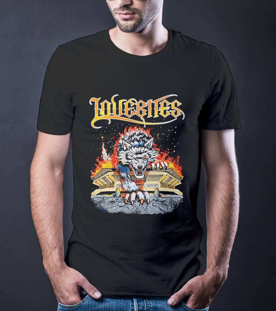 Lovebites Wolf Flames Building T-Shirt