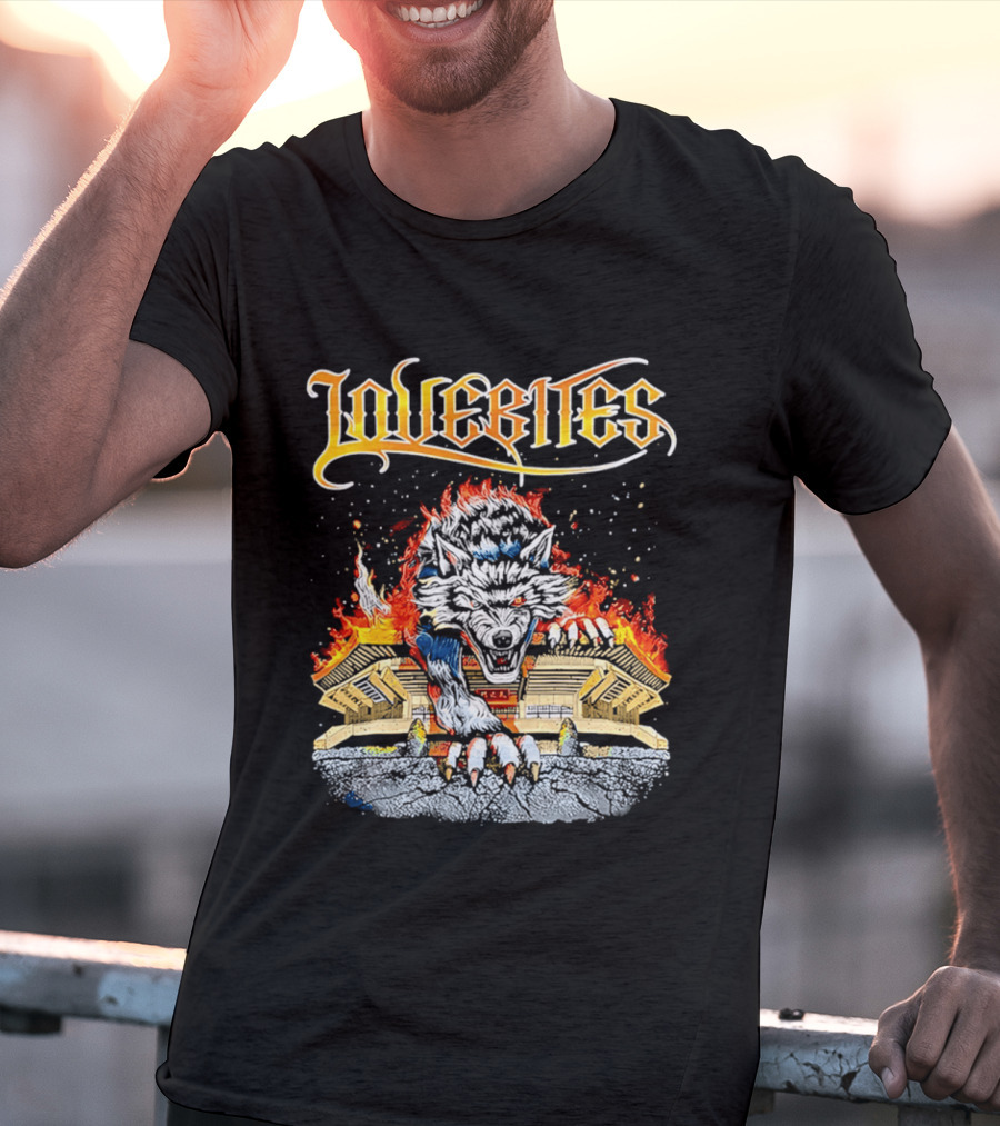 Lovebites Wolf Flames Building T-Shirt