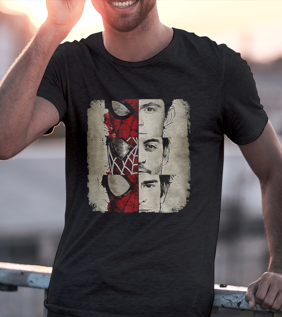 Marvel Avengers Spider Man No Way Home Three Peter Parker Faces Disneyland T-Shirt