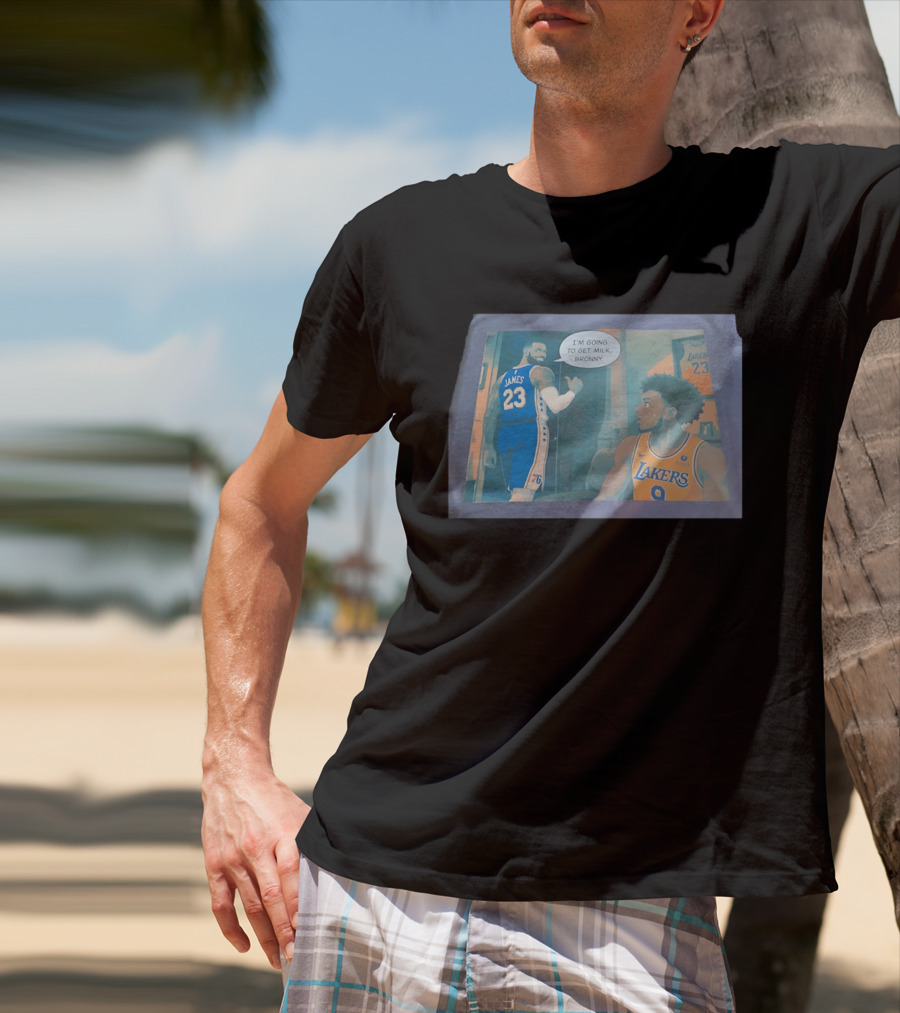 I'm Going To Get Milk Bronny LeBron James Lakers 23 Bronny 9 Basketball T-Shirt