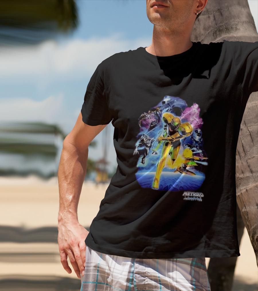 Metroid Prime 3 Corruption Samus Aran Action Scene T-Shirt