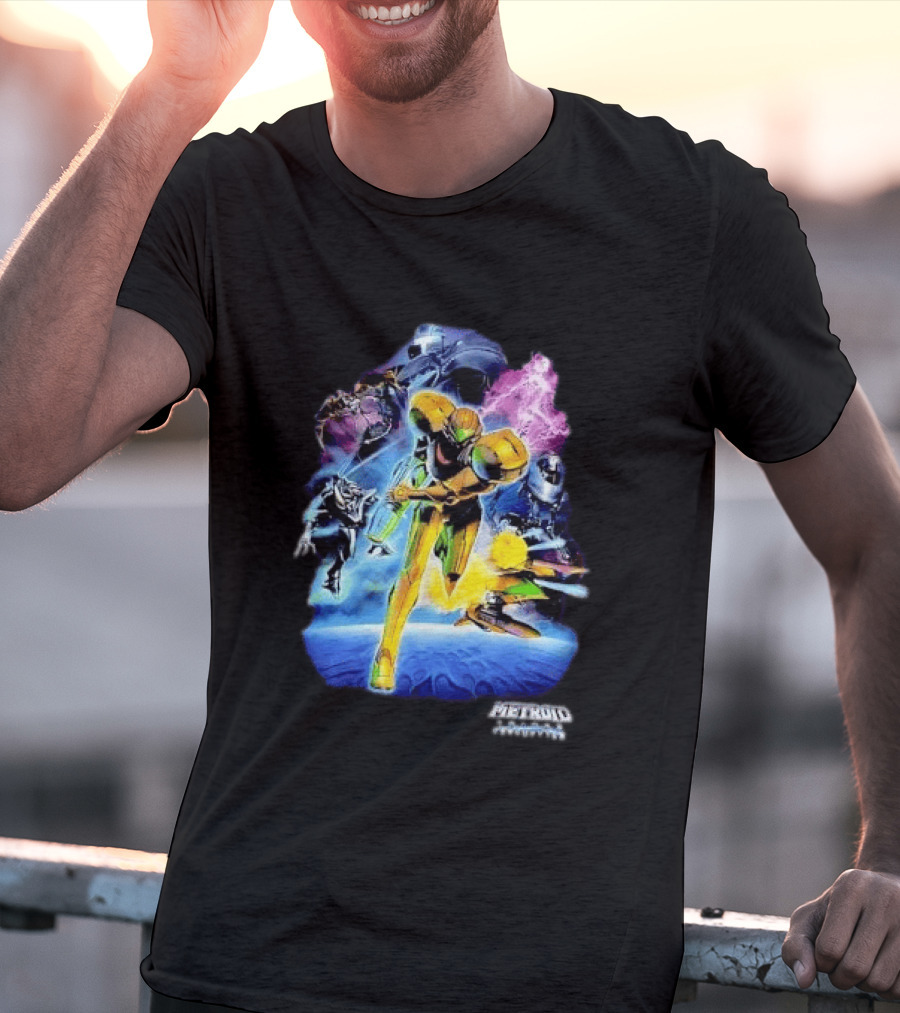 Metroid Prime 3 Corruption Samus Aran Action Scene T-Shirt