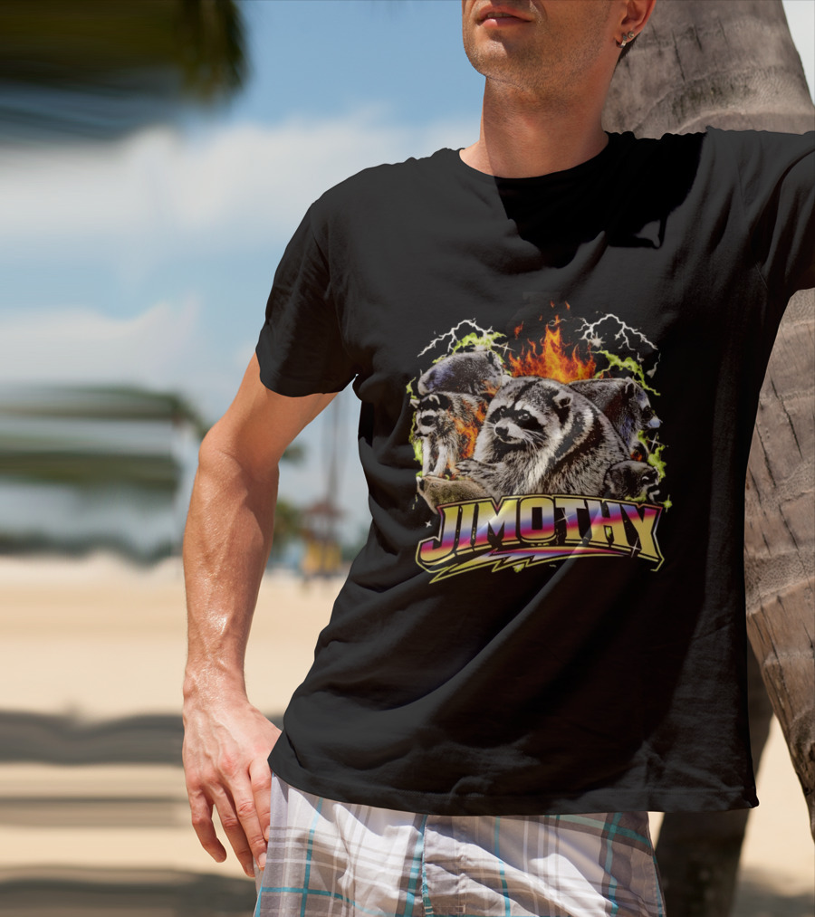 Jimothy Raccoon Fire Lightning Bootleg T-Shirt