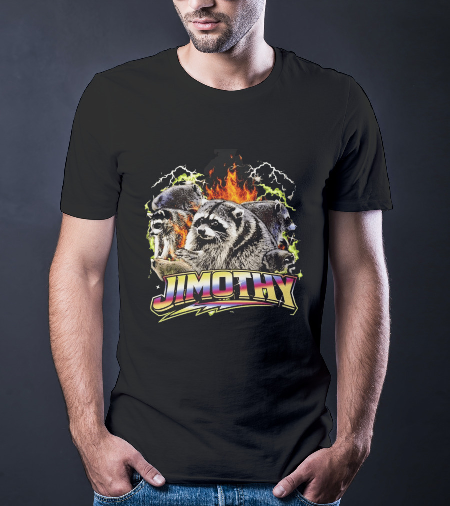 Jimothy Raccoon Fire Lightning Bootleg T-Shirt