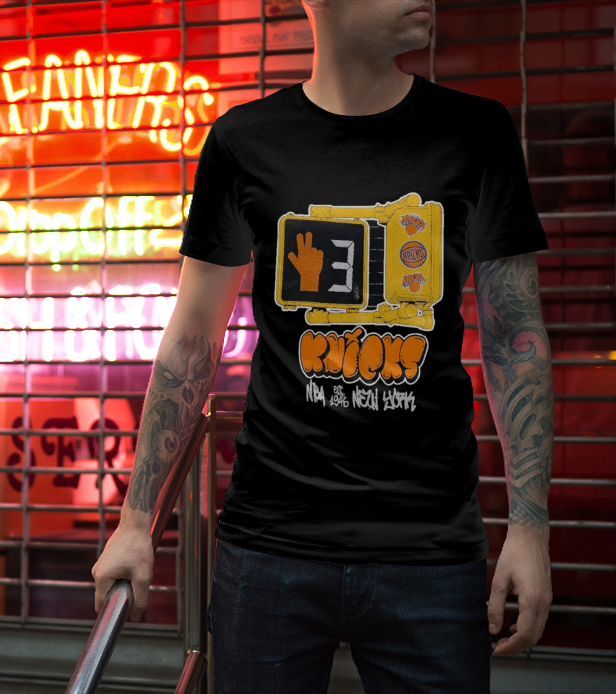 Knicks NBA Street Style Hand Sign Look B4 Crossing T-Shirt