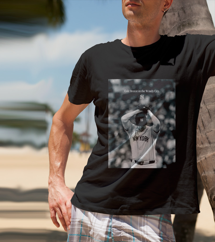 New York Yankees Cole Breeze Pitching Moment In The Windy City T-Shirt