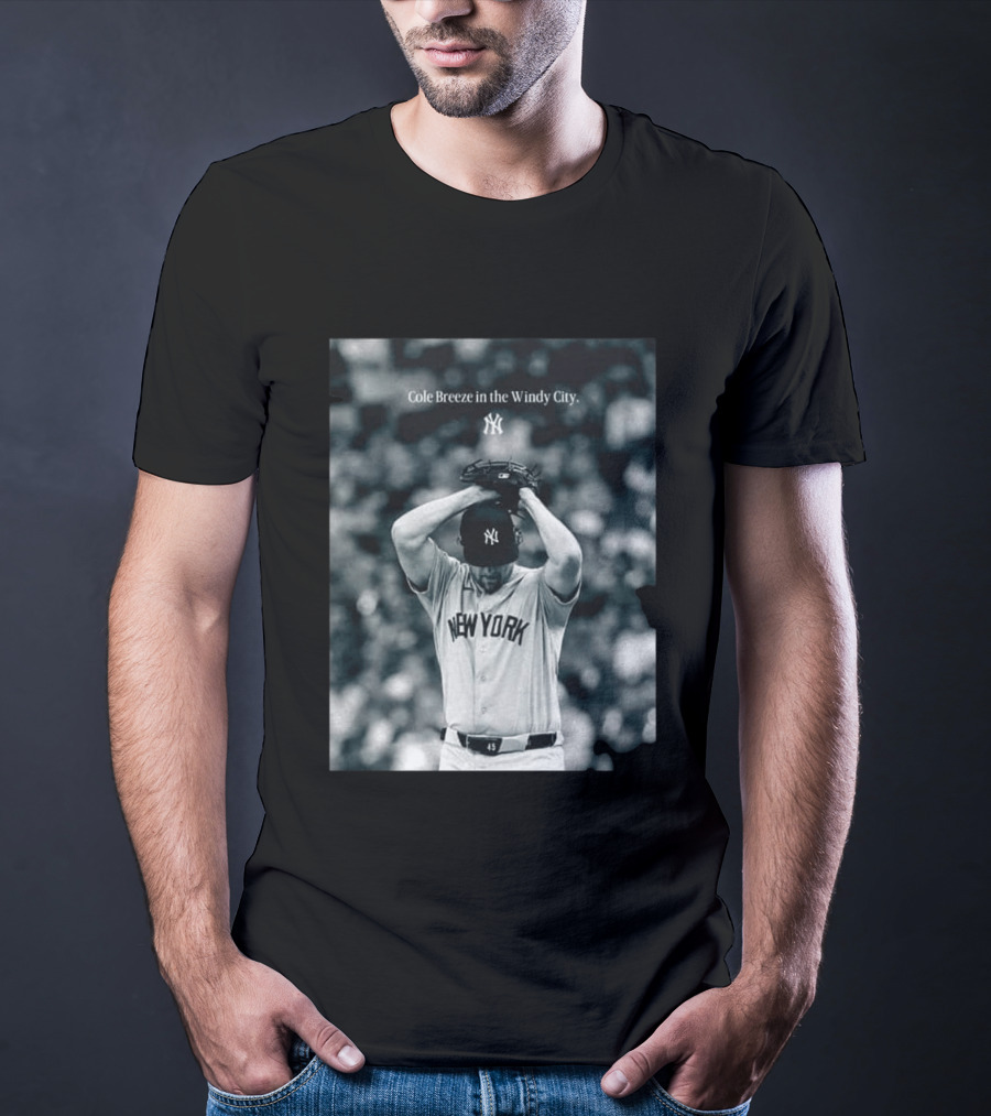 New York Yankees Cole Breeze Pitching Moment In The Windy City T-Shirt