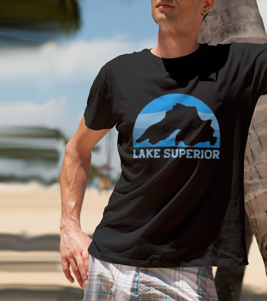 Lake Superior Blue Silhouette Arch T-Shirt