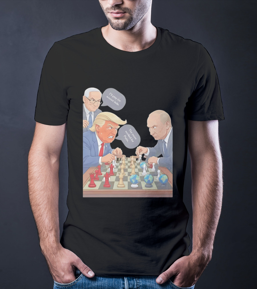 Political Chess Game Trump Putin World Leaders Cartoon T-Shirt