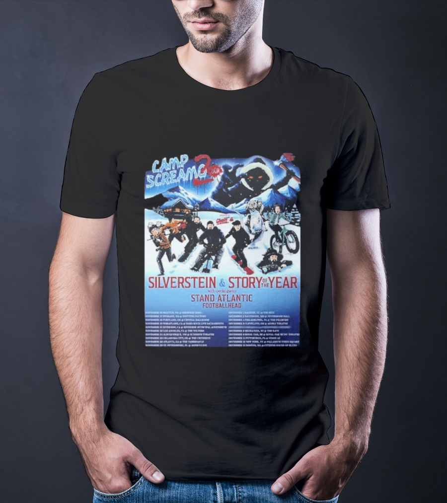 Camp Screamo 2 Tour 2026 Silverstein Story Of The Year Stand Atlantic Footballhead Dates T-Shirt