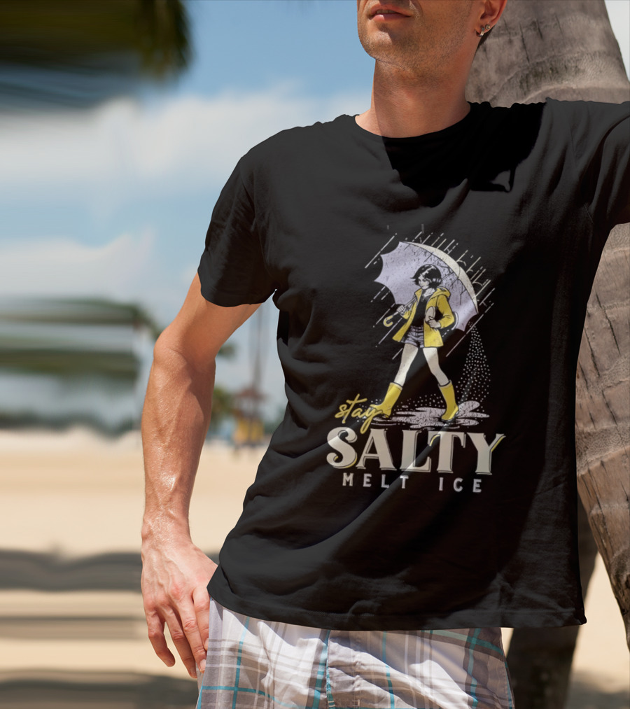Stay Salty Melt Ice Retro Umbrella Girl Fashion T-Shirt
