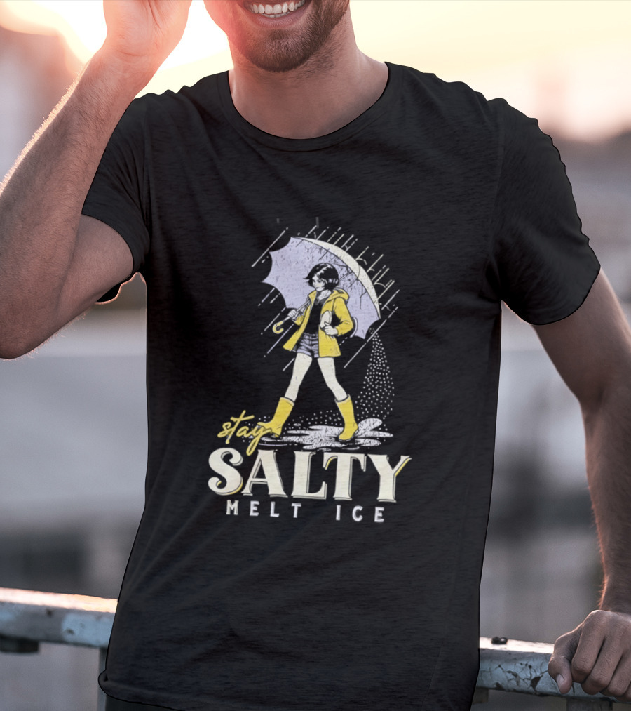 Stay Salty Melt Ice Retro Umbrella Girl Fashion T-Shirt