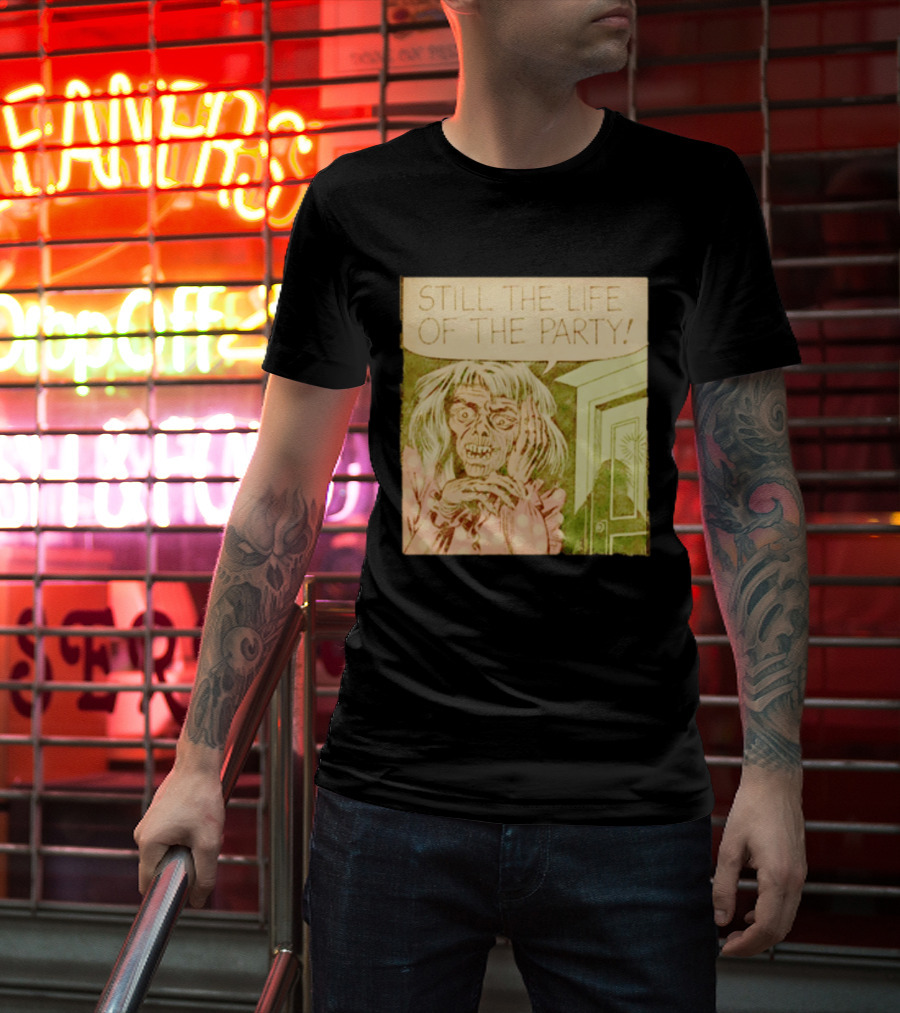 Still The Life Of The Party Horror Comic Vintage Zombie Scene T-Shirt
