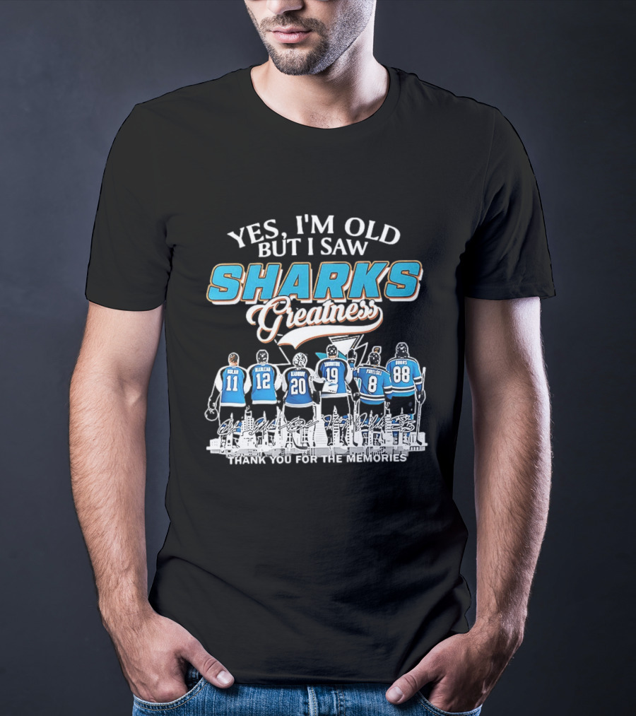 Yes I'm Old But I Saw Sharks Greatness Thank You For The Memories T-Shirt