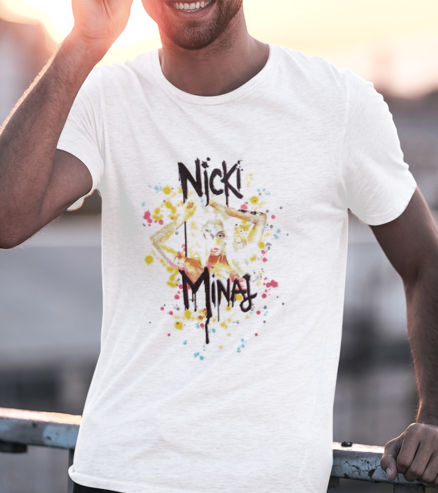 Nicki Minaj Vibrant Paint Splatter T-Shirt