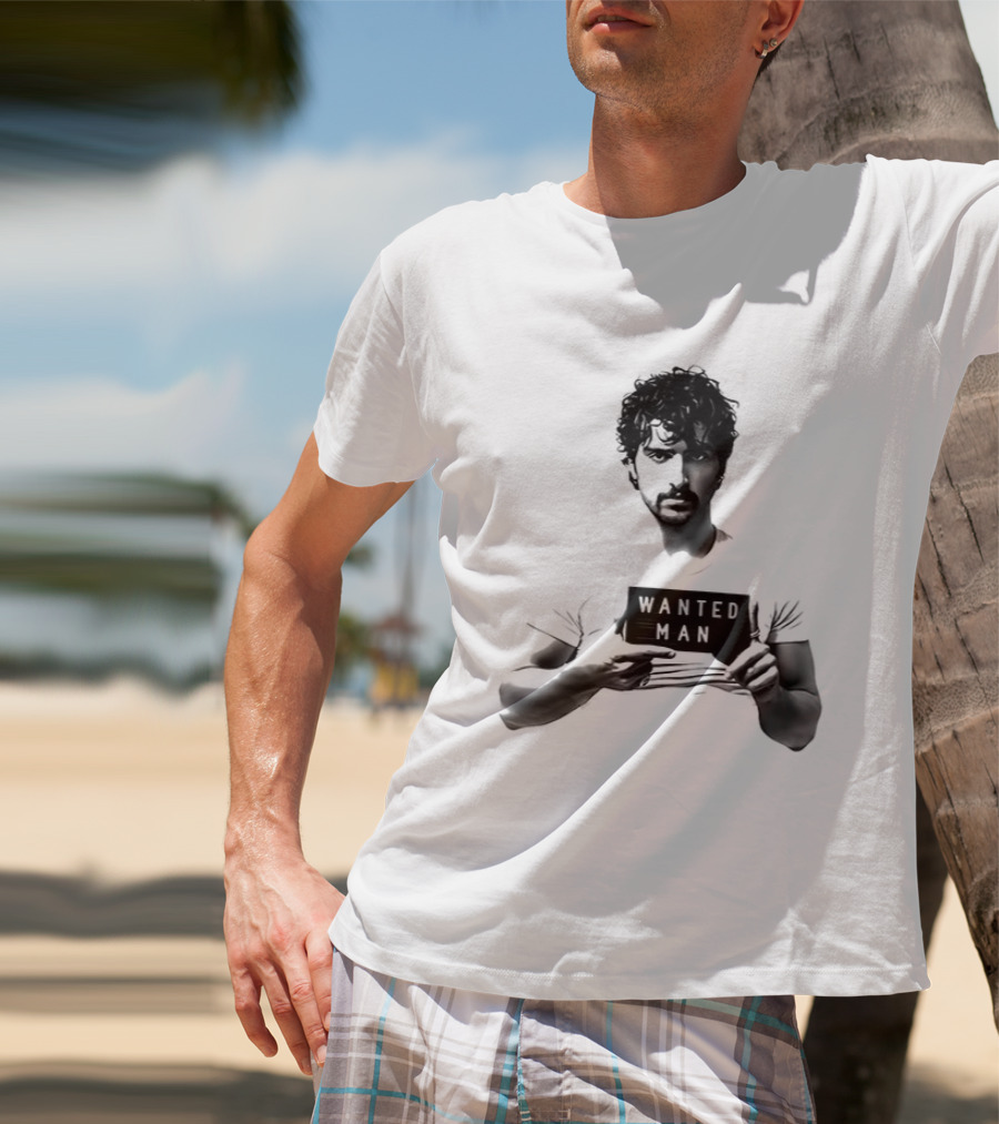 Boone Wanted Man Tour Shot 2026 Bold Typography Black And White T-Shirt