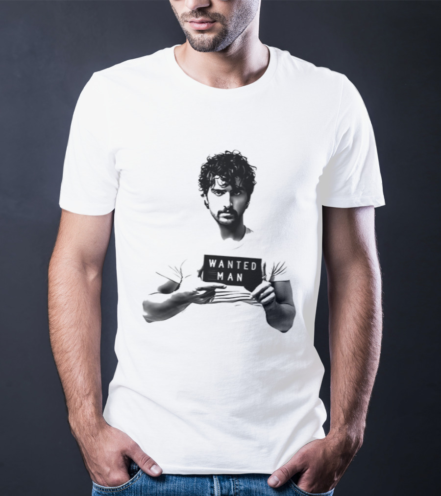 Boone Wanted Man Tour Shot 2026 Bold Typography Black And White T-Shirt