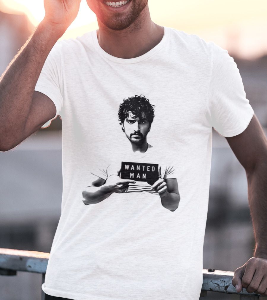 Boone Wanted Man Tour Shot 2026 Bold Typography Black And White T-Shirt