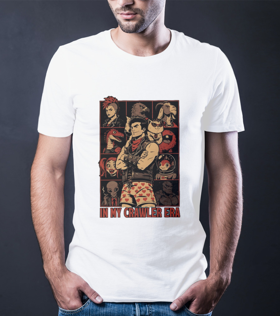 In My Crawler Era Retro Punk Characters And Animals T-Shirt
