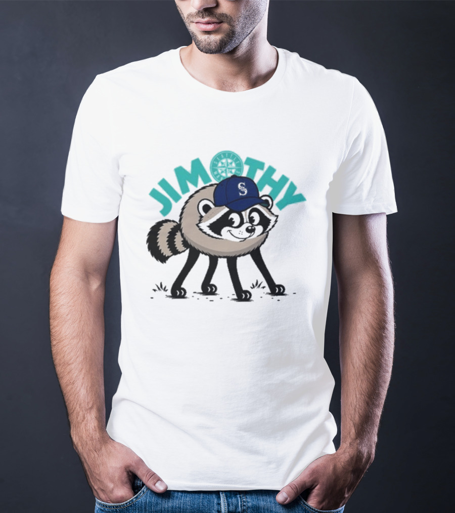 Jimothy Raccoon Mariners Baseball Cap T-Shirt