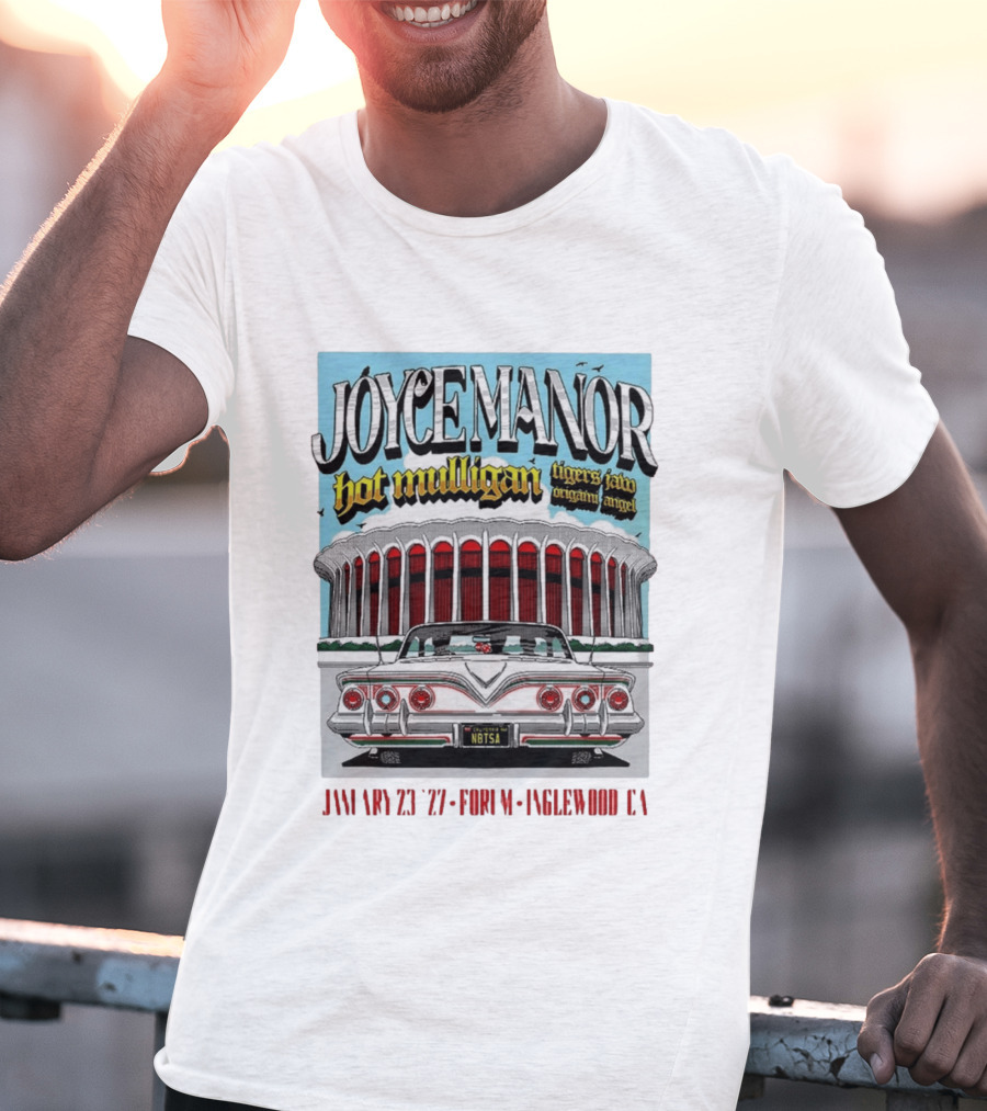 Joyce Manor Hot Mulligan Tigers Jaw Origami Angel Inglewood CA Jan 23 2027 Concert Event T-Shirt