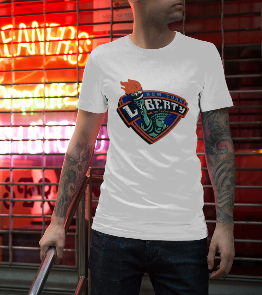New York Liberty Leonie Fiebich Barclays Center Basketball Team T-Shirt