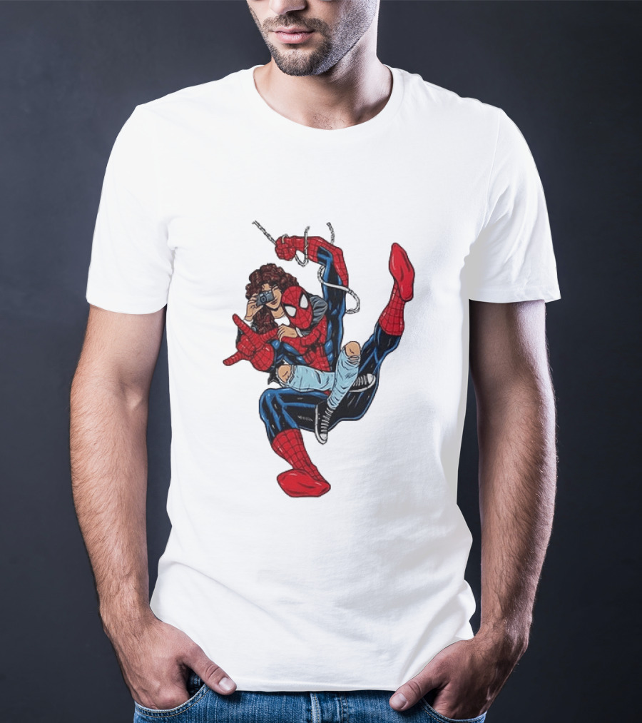 Spider Man The Heart Behind The Hero Photography Pose T-Shirt