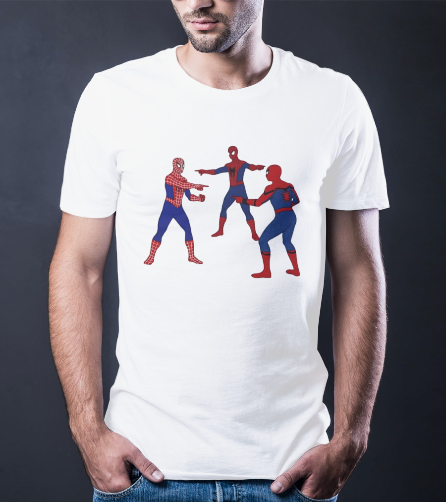 Spiderman Pointing Meme Marvel Superhero Comic Book Iconic Scene 2026 T-Shirt