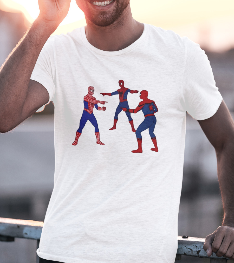 Spiderman Pointing Meme Marvel Superhero Comic Book Iconic Scene 2026 T-Shirt