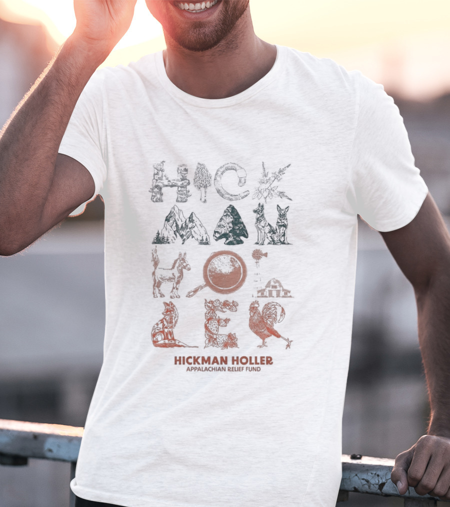 Tyler Childers Hickman Holler Appalachian Relief Fund Hickman Holler Appalachian Mountains Wildlife Bear Banjo Squirrel T-Shirt