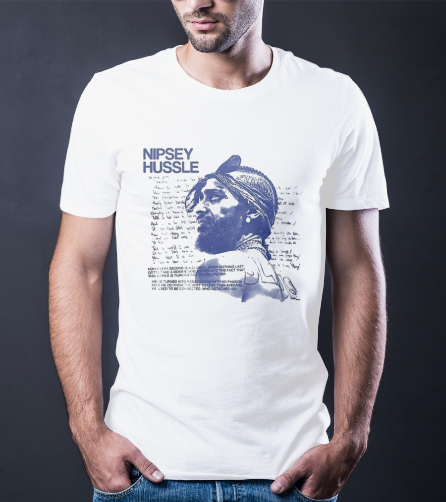 Nipsey Hussle Prolific Edition Blue Typography Profile T-Shirt