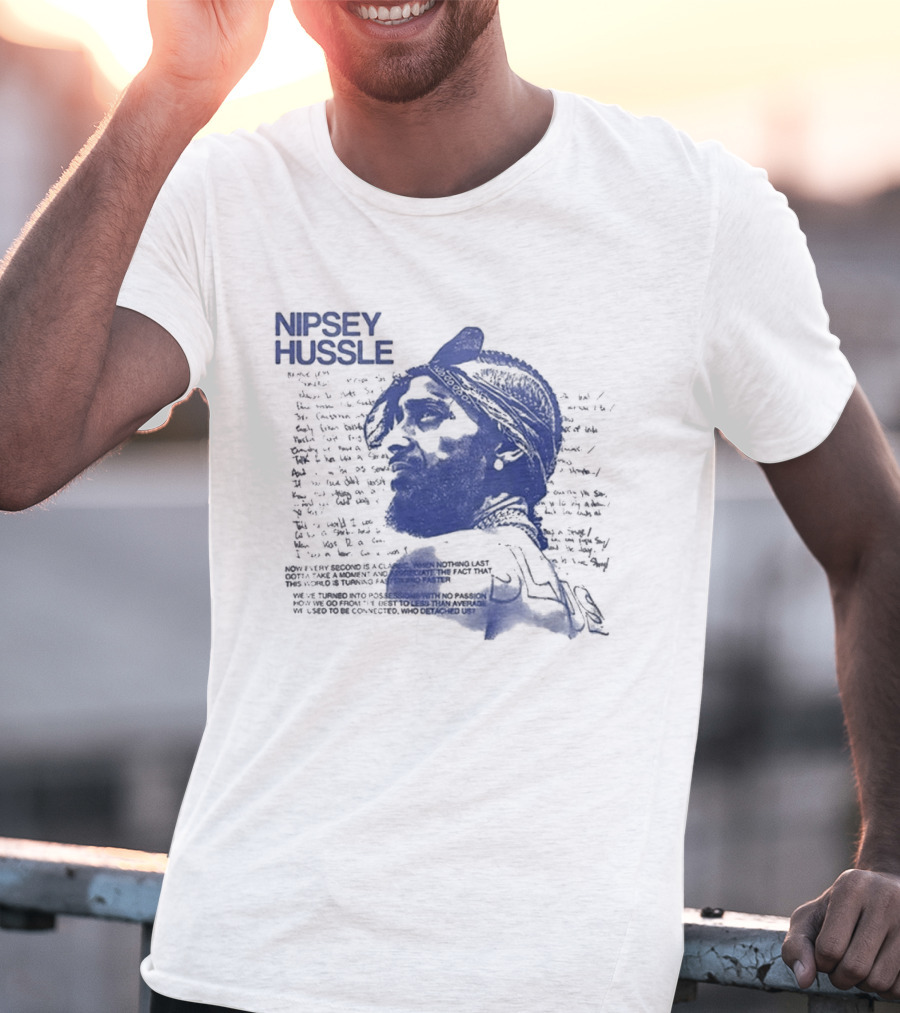 Nipsey Hussle Prolific Edition Blue Typography Profile T-Shirt