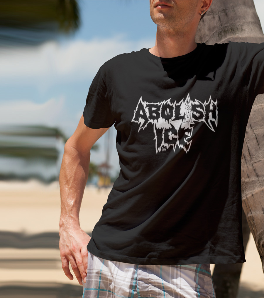 Abolish Ice Metal Font Spiky T-Shirt