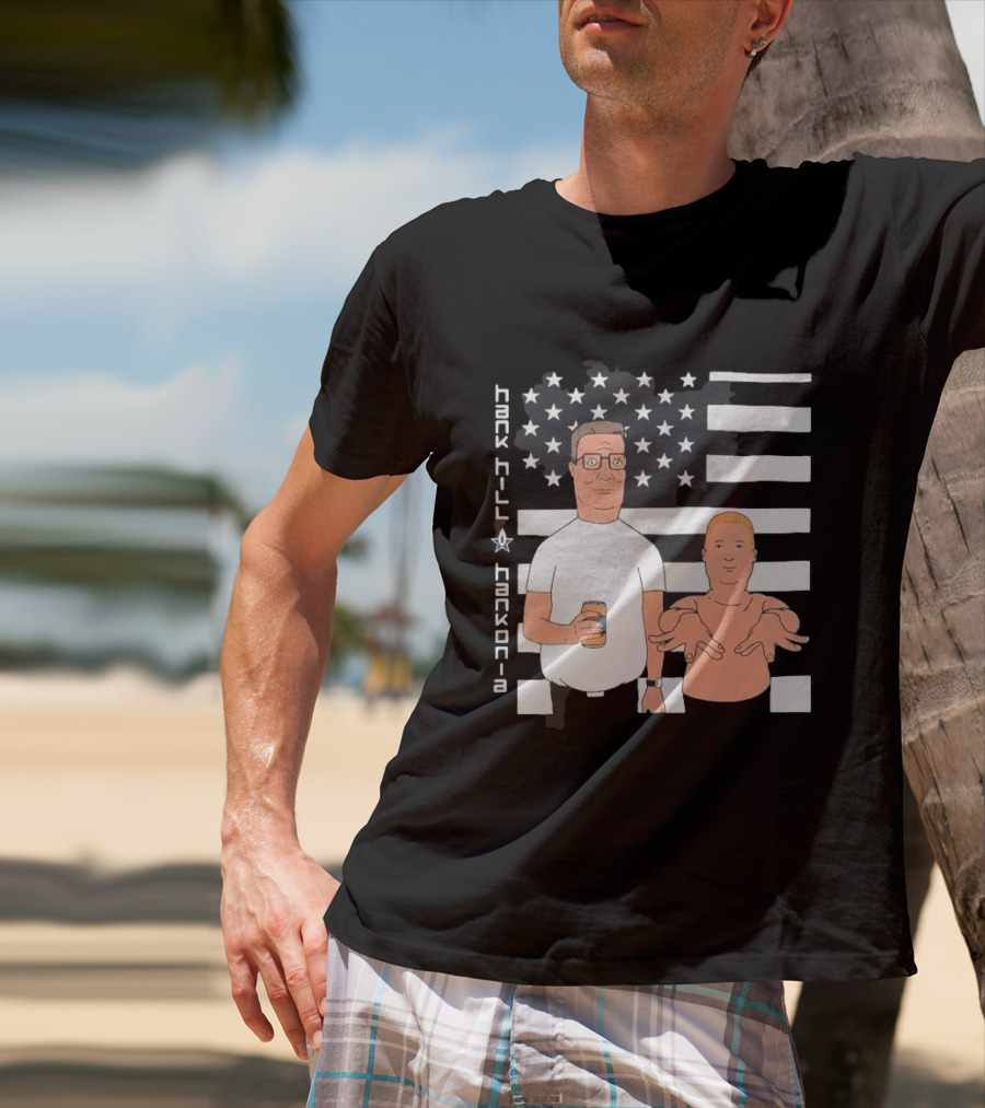 Hank Hill Hankonia American Flag Stars Stripes Characters T-Shirt