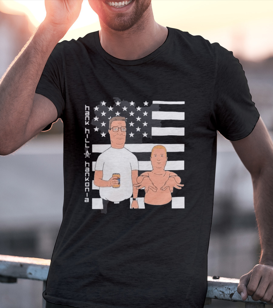Hank Hill Hankonia American Flag Stars Stripes Characters T-Shirt