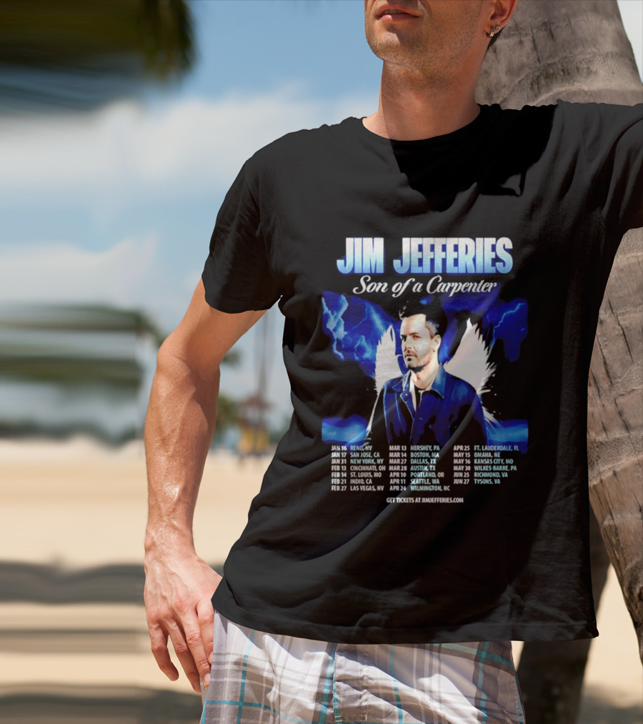 Jim Jefferies Son Of A Carpenter Tour 2026 Dates And Locations T-Shirt