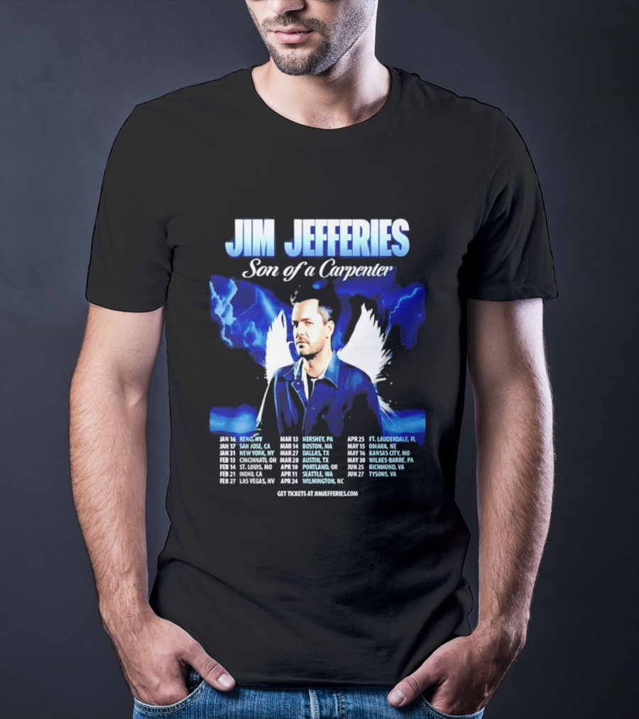Jim Jefferies Son Of A Carpenter Tour 2026 Dates And Locations T-Shirt