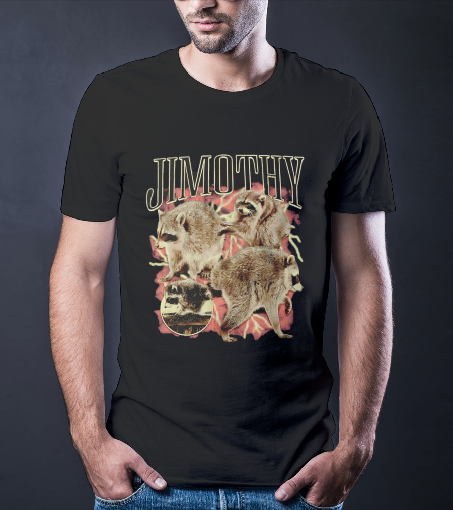 Jimothy Raccoons Retro Wildlife Montage T-Shirt