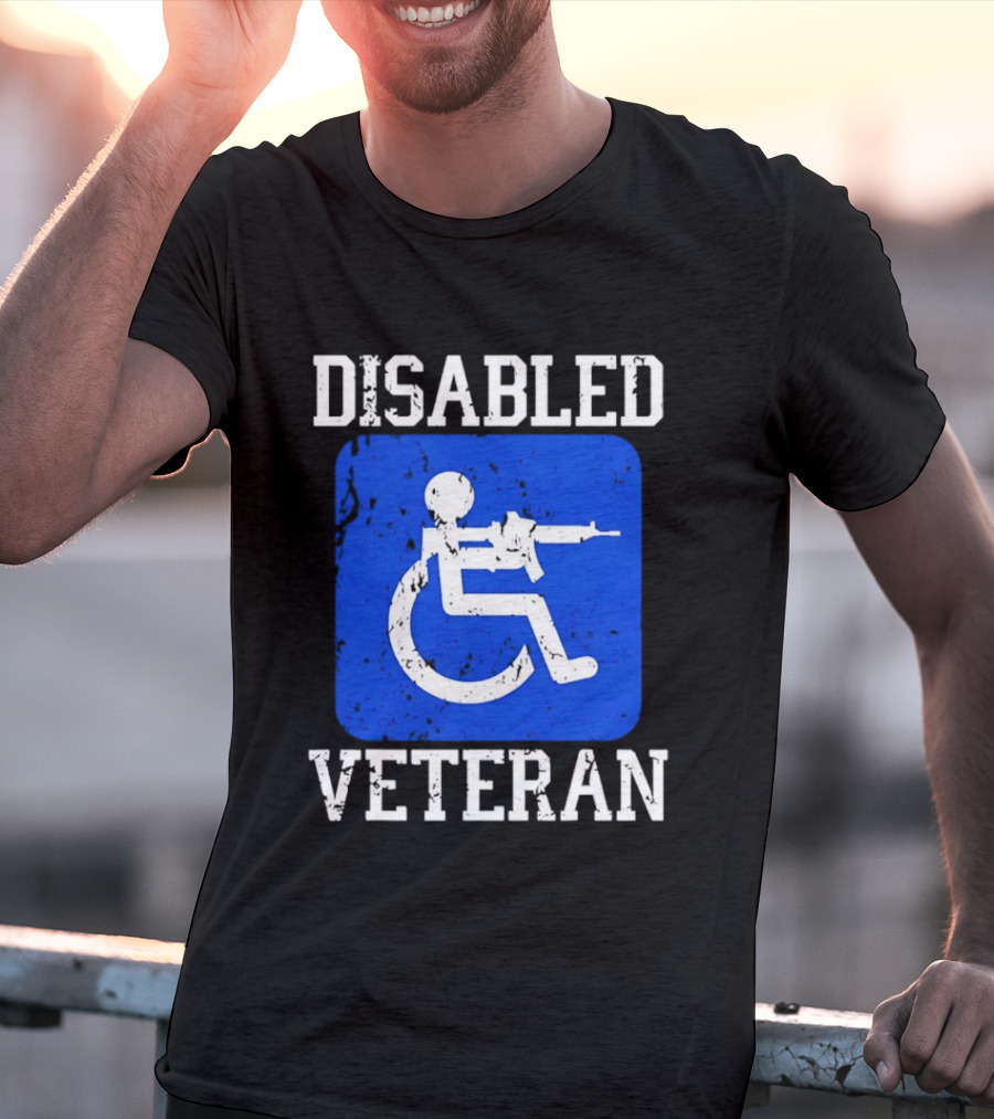 Disabled Veteran Armed Forces Distressed Military T-Shirt
