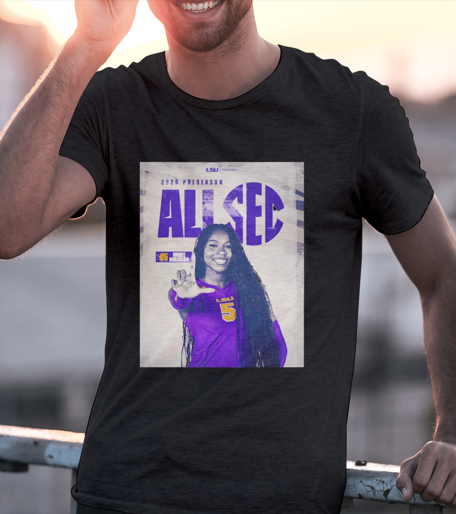2026 Preseason All SEC Jurnee Robinson LSU Volleyball No 5 T-Shirt