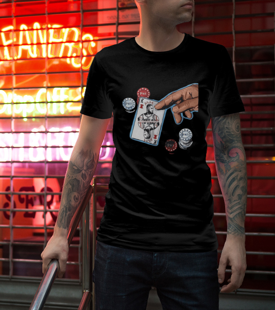 Philadelphia 76ers LeBron James King Playing Card Poker Chip NBA PHI T-Shirt