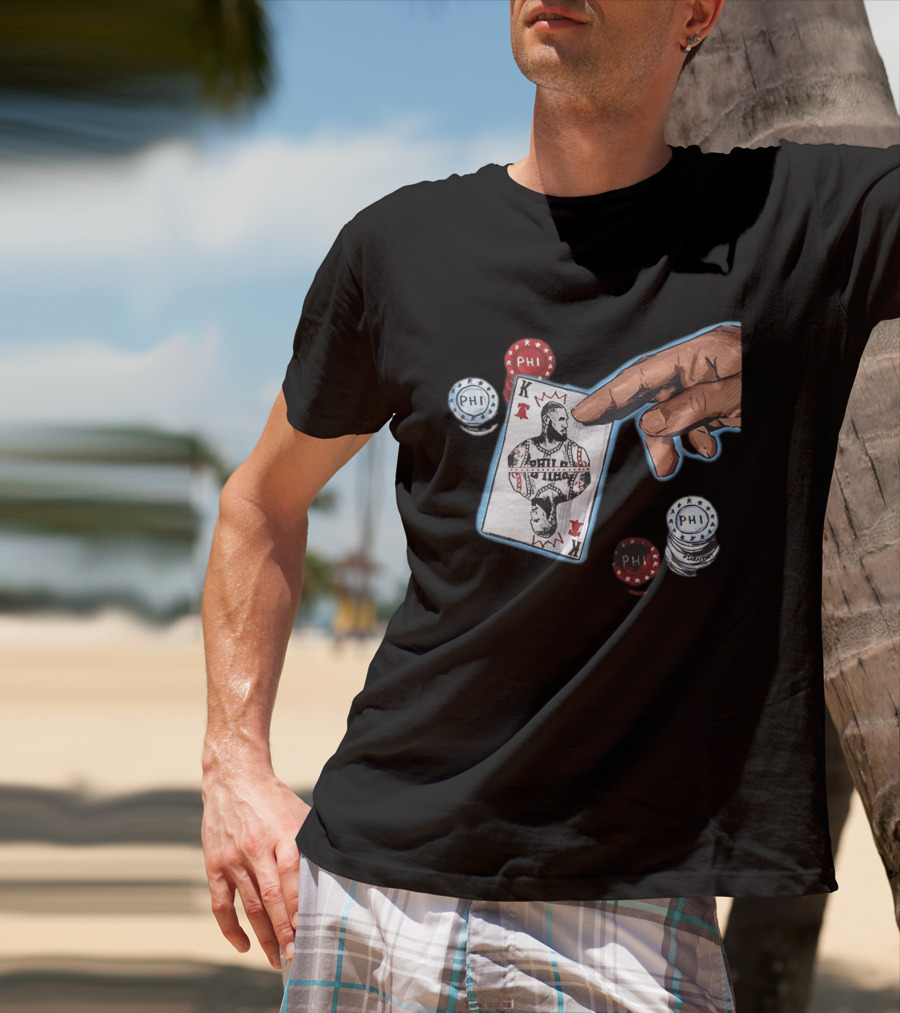 Philadelphia 76ers LeBron James King Playing Card Poker Chip NBA PHI T-Shirt
