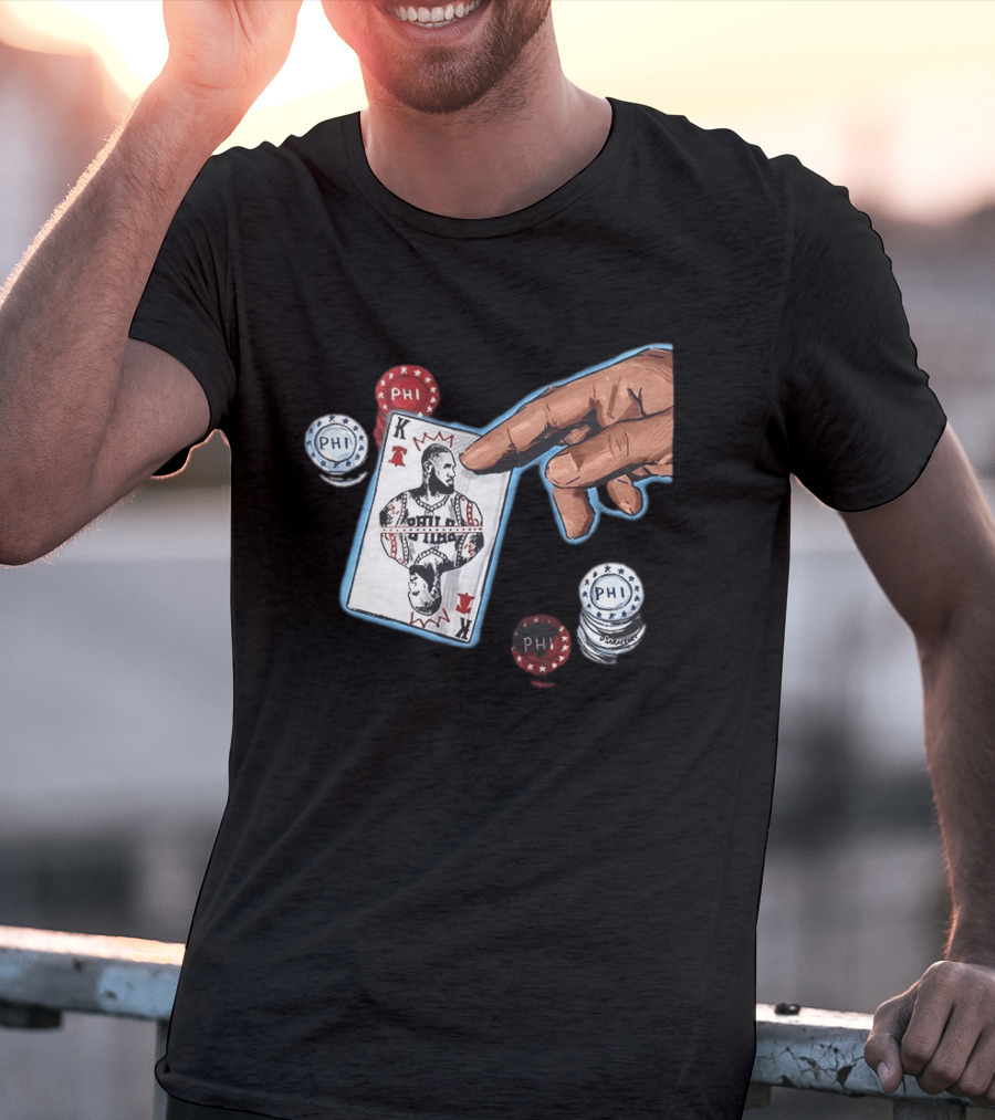 Philadelphia 76ers LeBron James King Playing Card Poker Chip NBA PHI T-Shirt
