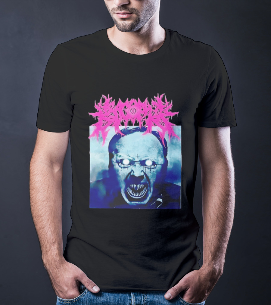 Gore Demon Face Glowing Eyes Death Metal Band T-Shirt