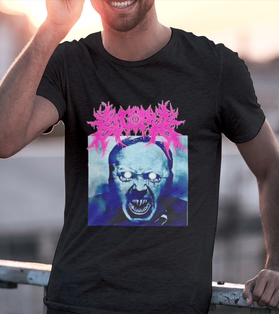 Gore Demon Face Glowing Eyes Death Metal Band T-Shirt